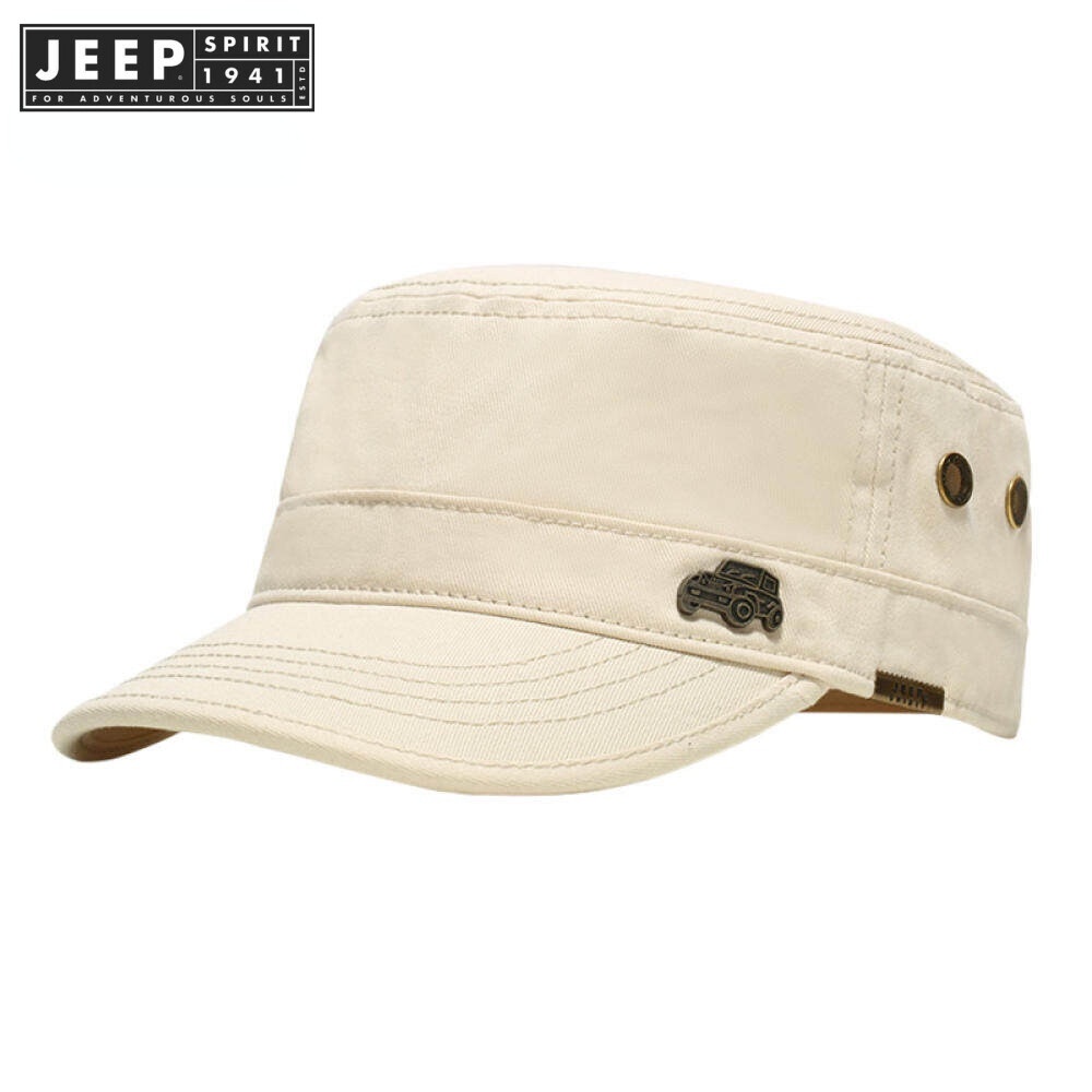 JEEP SPIRIT 1941 ESTD Mũ cho nam giới Authentic High end Thương hiệu cao cấp giải trí của nam giới Quầy mũ phẳng mùa hè