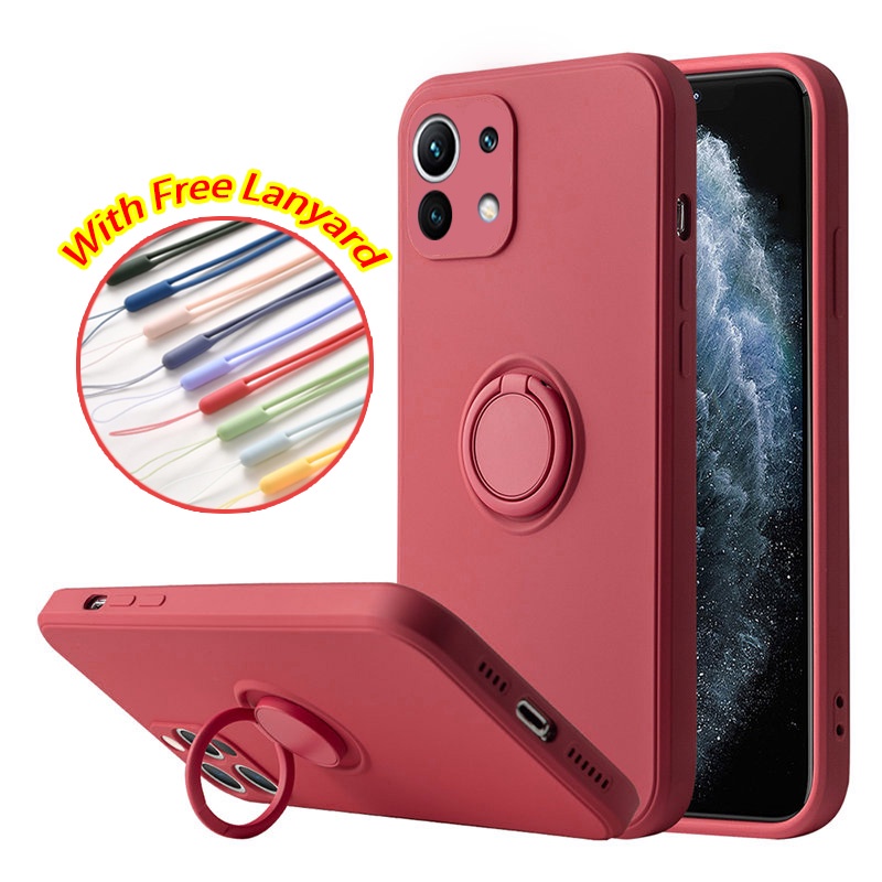 Ốp Điện Thoại Silicon Có Nhẫn Đỡ Cho Xiaomi Mi 10 11 Pro Mi 11 Lite 11 Ultra
