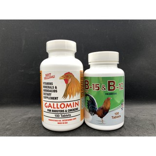 Combo gallomin + b15&b12 thuố.c nuôi gà chế độ đá hủ 100 viên