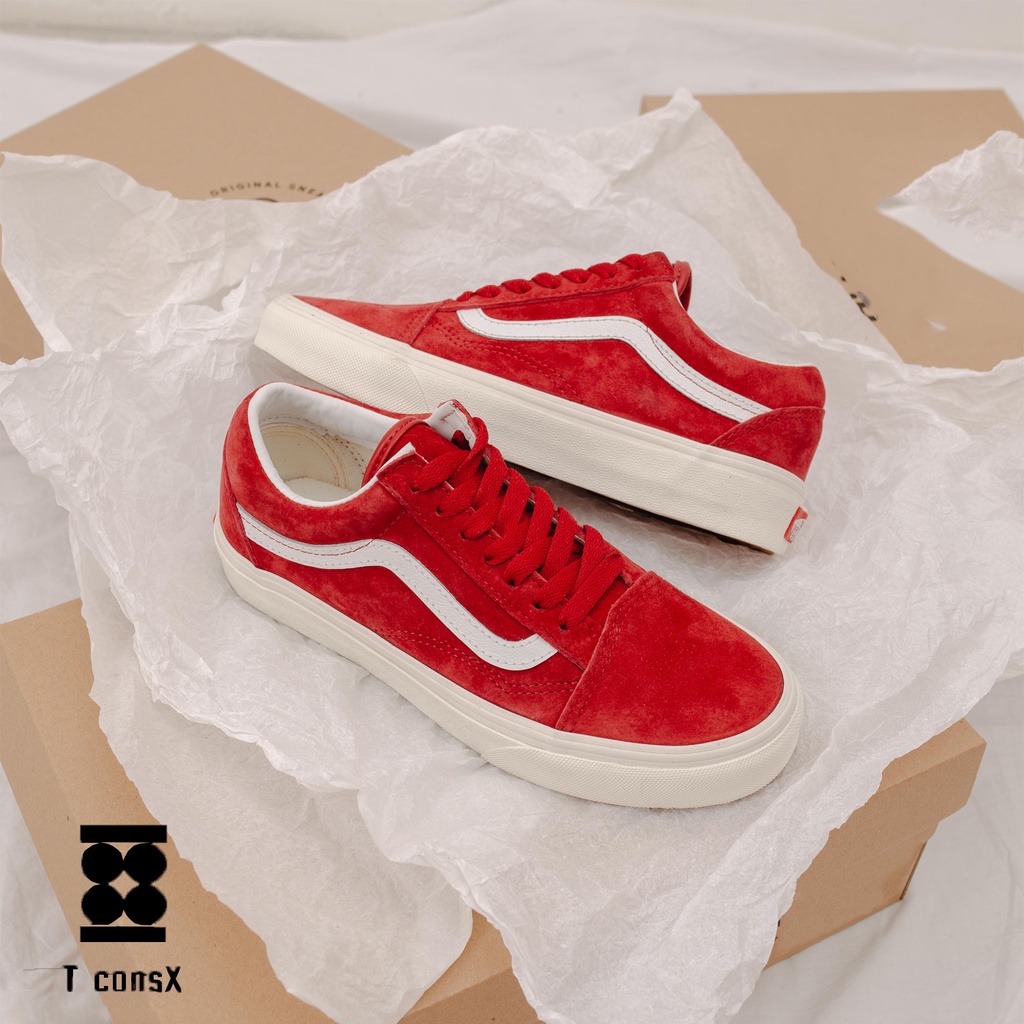 T-ConsX Giày Vans Old Skool Suede Dark Red