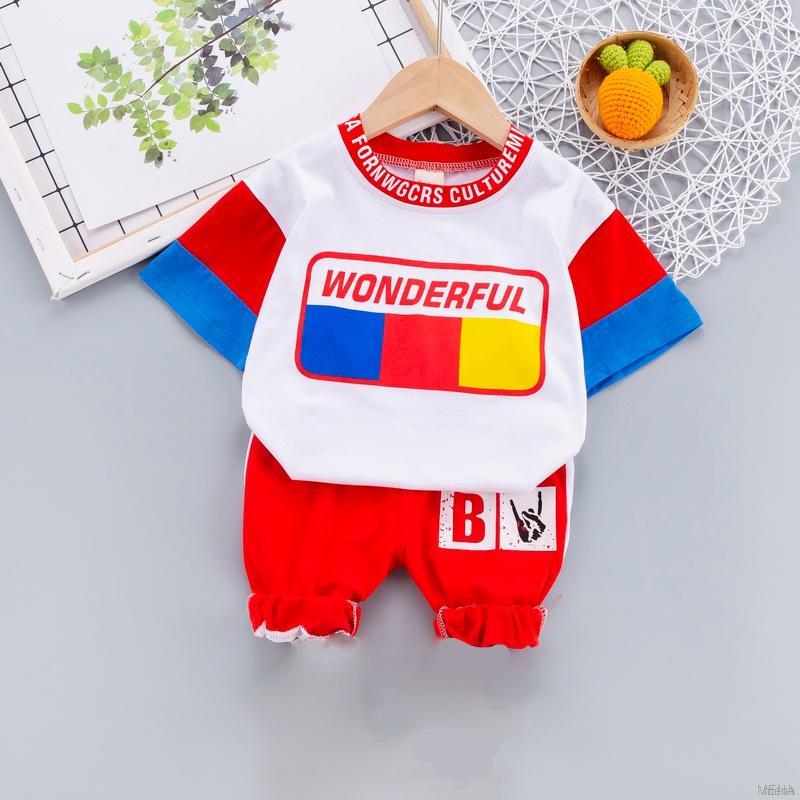 Set Áo Thun Tay Ngắn &amp; Quần Short Cho Bé Trai