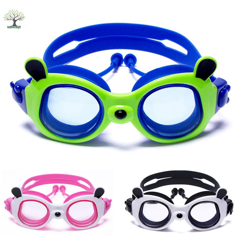 Kính Bơi Silicone Chống Tia Uv Kèm Bịt Tai Cho Bé