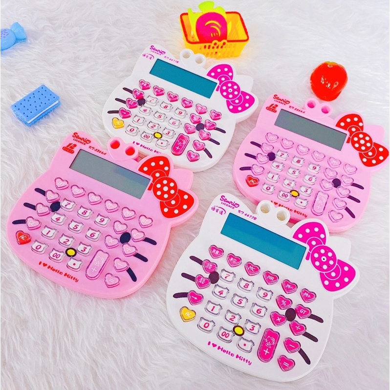 ❤️Bộ Máy Tính Hello Kitty Hồng 29 Phím Trong Bấm Mèo, Tim Điện Tử Tặng Ngay Pin Và 1 Cây Bút Ghi Chép