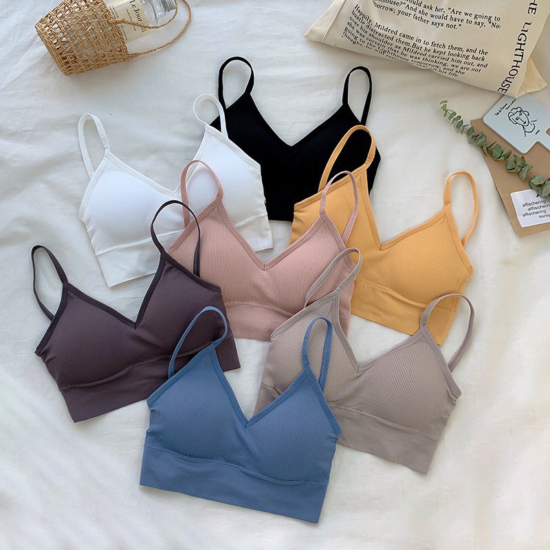 Áo bra tập gym - Bra nữ 2 dây len tăm - Áo ngực không gọng khoét lưng A367 | BigBuy360 - bigbuy360.vn