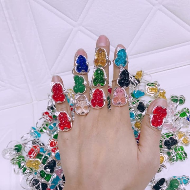 Nhẫn tì hưu đủ màu bạc ta