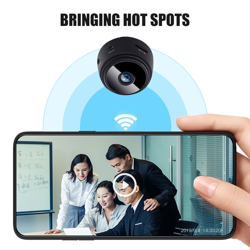 Máy ảnh ứng Dụng Wi Fi Mini Màn Hình Từ Xa Bảo Mật Gia đình Camera IP 720P Ir Night Magnetic Camera Không Dây Dropship A9