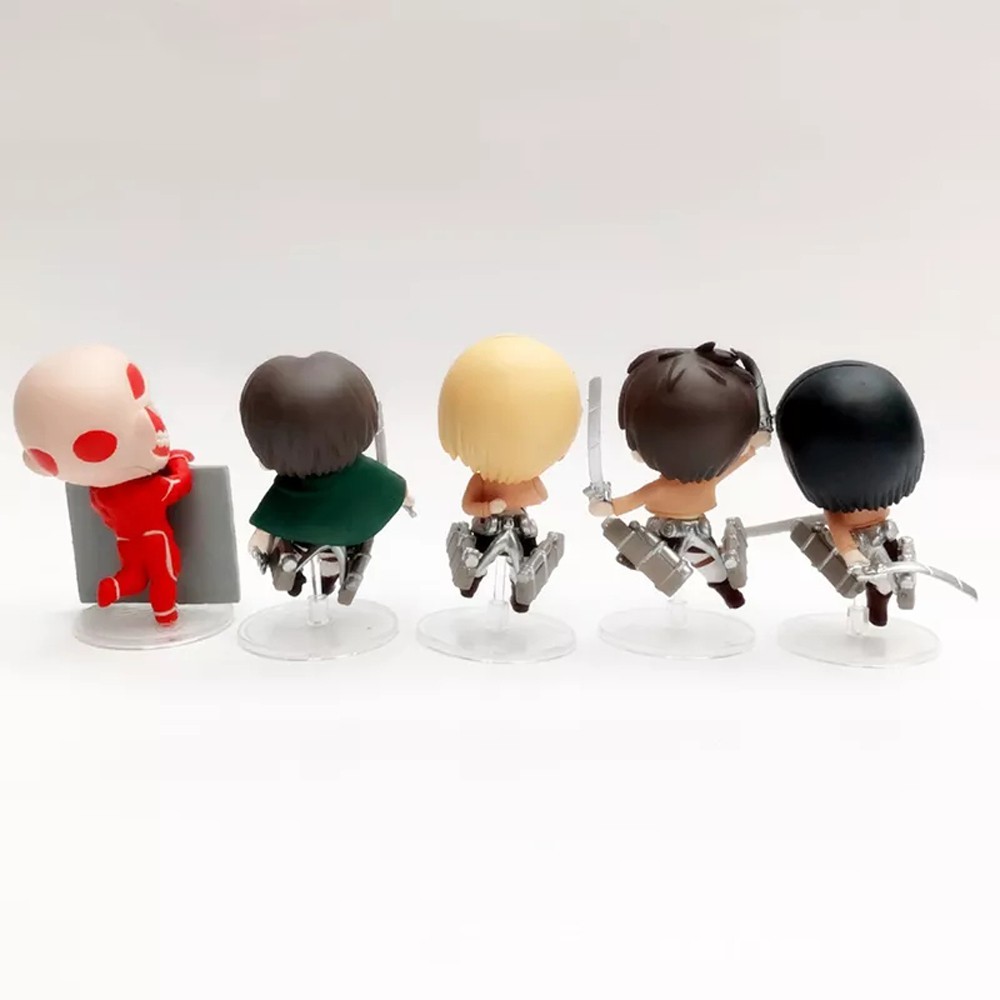 MXBEAUTY Kids Doll Attack on Titan Cute Mini Figure Toys Action Figure Anime Figures Dolls Armin PVC Rivaille for Gift Eren