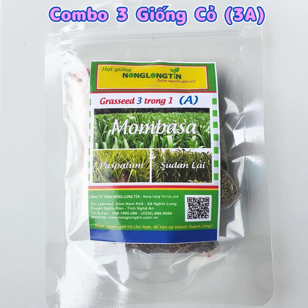 Combo 3A Gồm 3 Loại Giống Cỏ Chăn Nuôi (Ghine Mombasa, Paspalum, Sudan Lai)