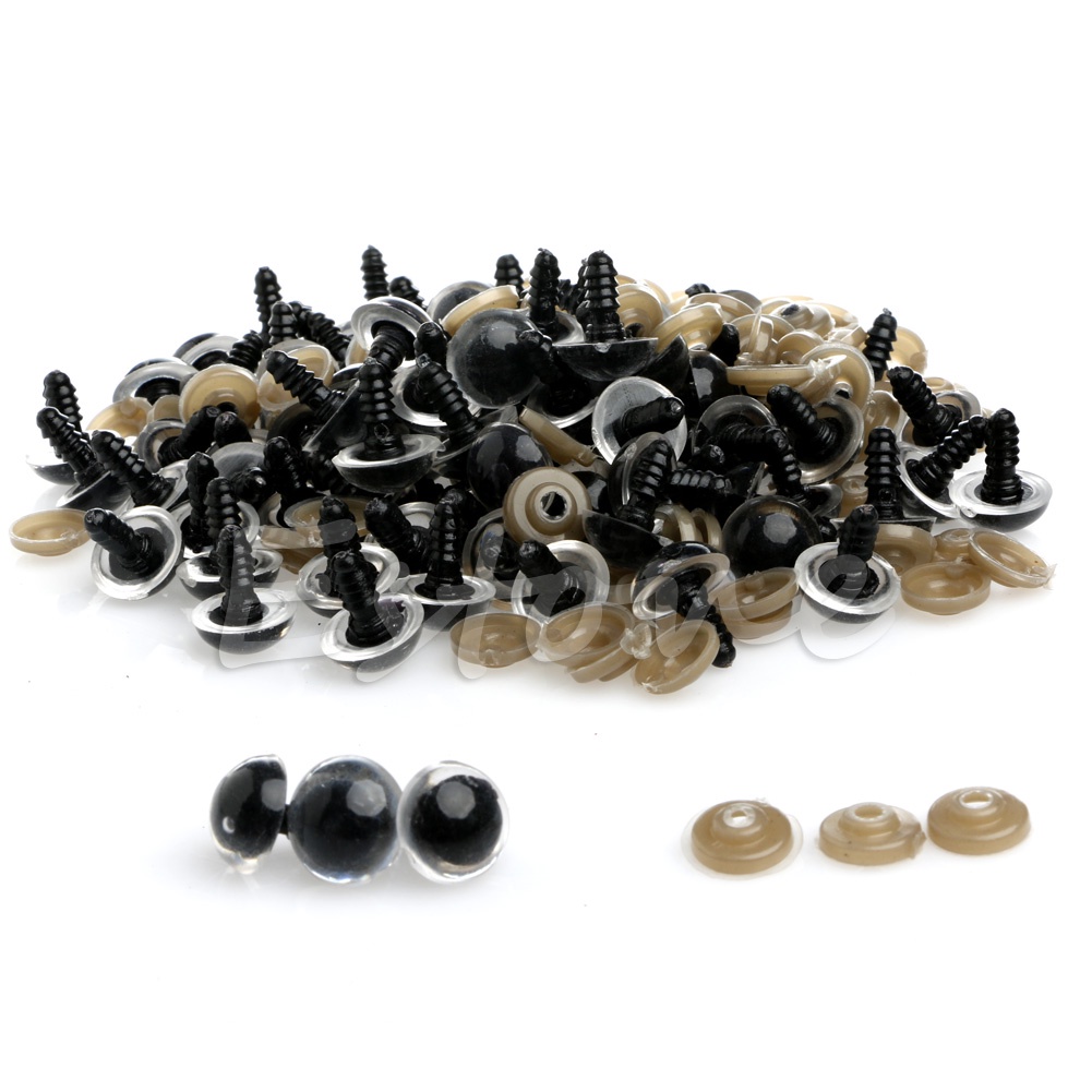 Bộ 100 Con Mắt Nhựa 12mm Cho Búp Bê Gấu Bông