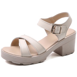 Guốc cao gót màu be thời trang 34-40 YOZOH