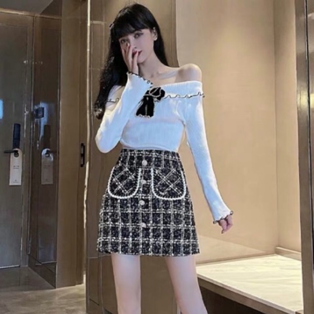 [Có sẵn] Chân váy dạ Tweed 2 túi trước siêu xinh (Kèm ảnh thật) | BigBuy360 - bigbuy360.vn