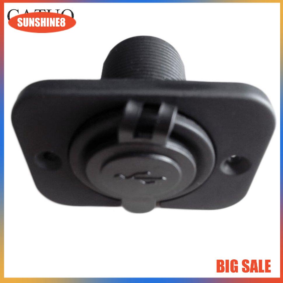 【SUN】12V Dual USB Charger Power Socket Outlet Plug Panel Mount Boat Truck Auto