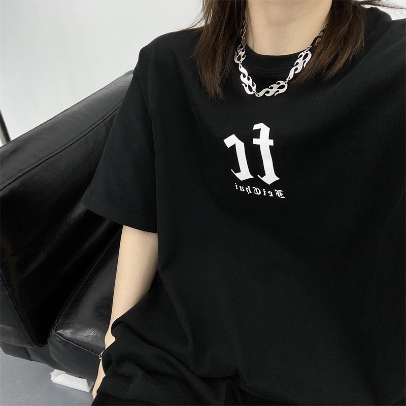 Áo Thun Nữ Ngắn Tay Cổ Tròn In Chữ Đơn Giản Thời Trang