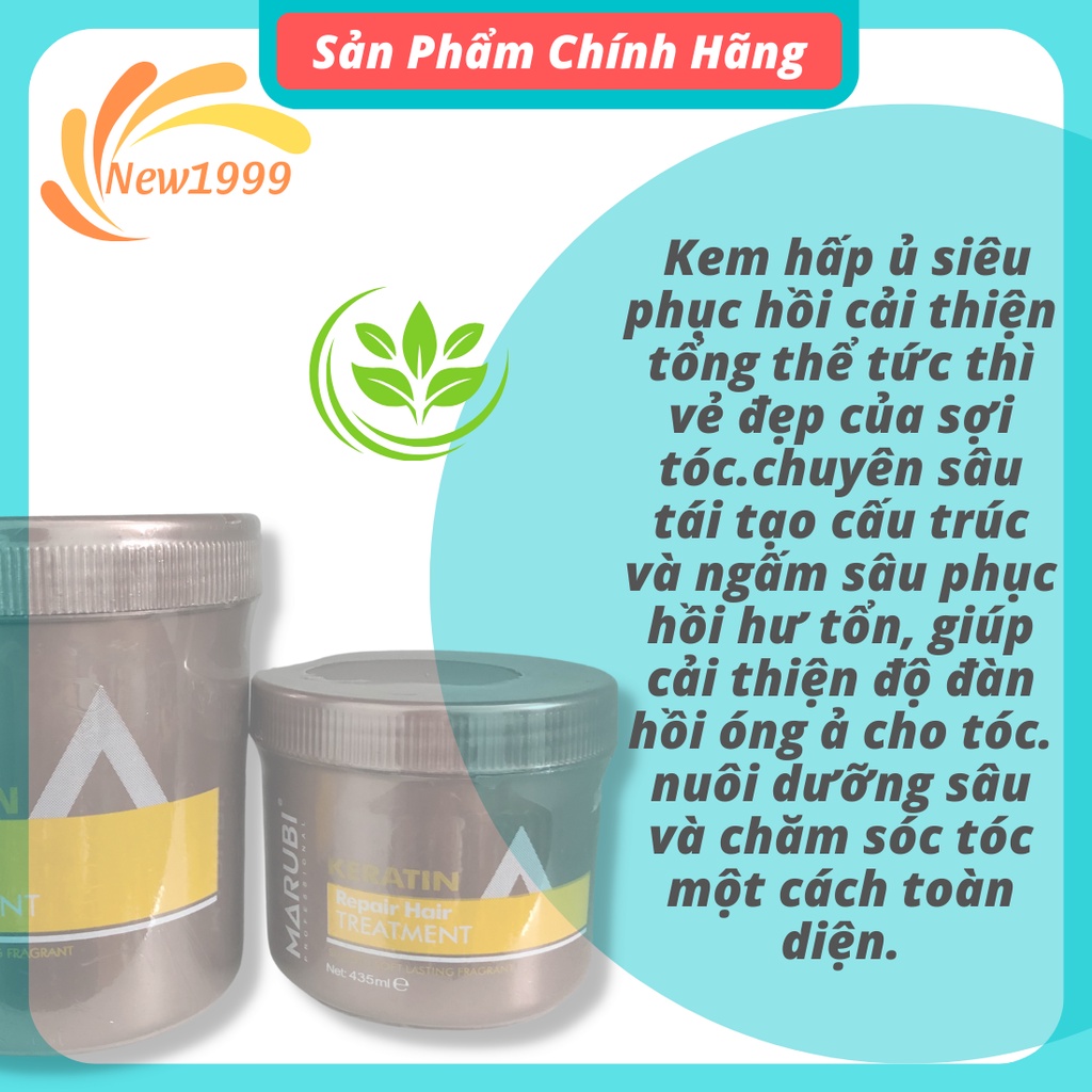 Kem ủ tóc Keratin Marubi dầu xả hấp phục hồi mượt tóc 435ml và 1000ml