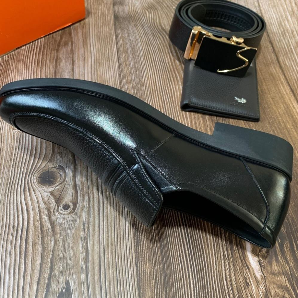 Giày Trung Niên - Giày Nam Công Sở Da Bò Nguyên Tấm Màu Đen Lót Da Đế Cao Su Có Khâu Đế (Bảo Hành Da 12 Tháng) | BigBuy360 - bigbuy360.vn