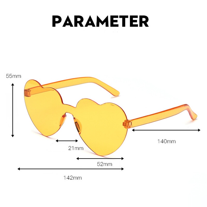 Kính Mát Một Mảnh Chống Tia UV Hình Trái Tim Nhiều Màu Tùy Chọn Thời Trang Unisex