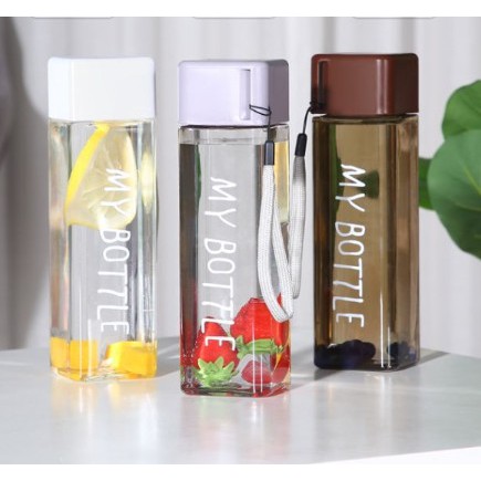 [OUYOU]Bình đựng nước kiểu dáng thể thao hình vuông bằng nhựa dung tích 500ml