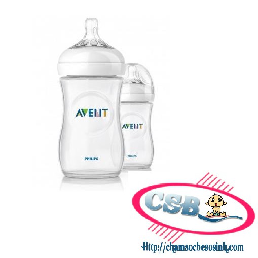 Bình sữa Avent tự nhiên SCF693/27 260ml - bộ 2 bình