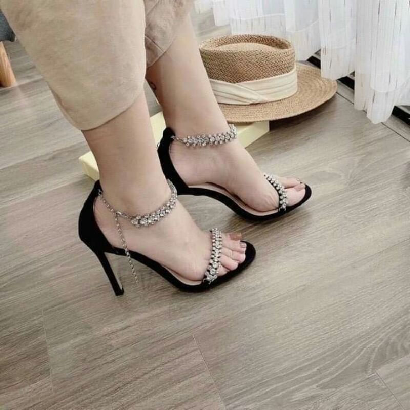 Giày cao gót đinh đá ngọc 9p