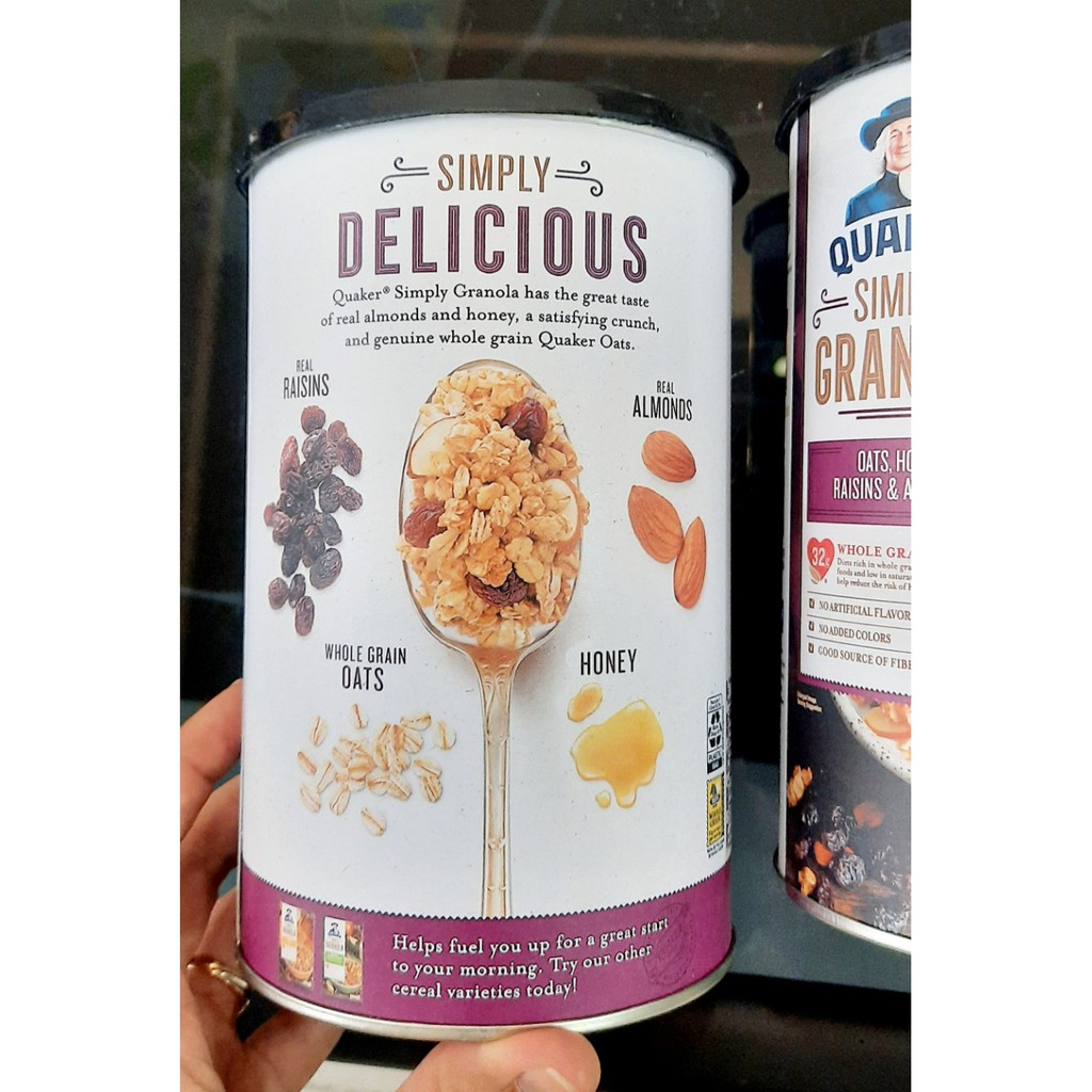 [FLASH SALE] Ngũ cốc giảm cân dinh dưỡng trái cây Quaker Simply Granola CHÍNH HÃNG siêu ngon không đường 454g