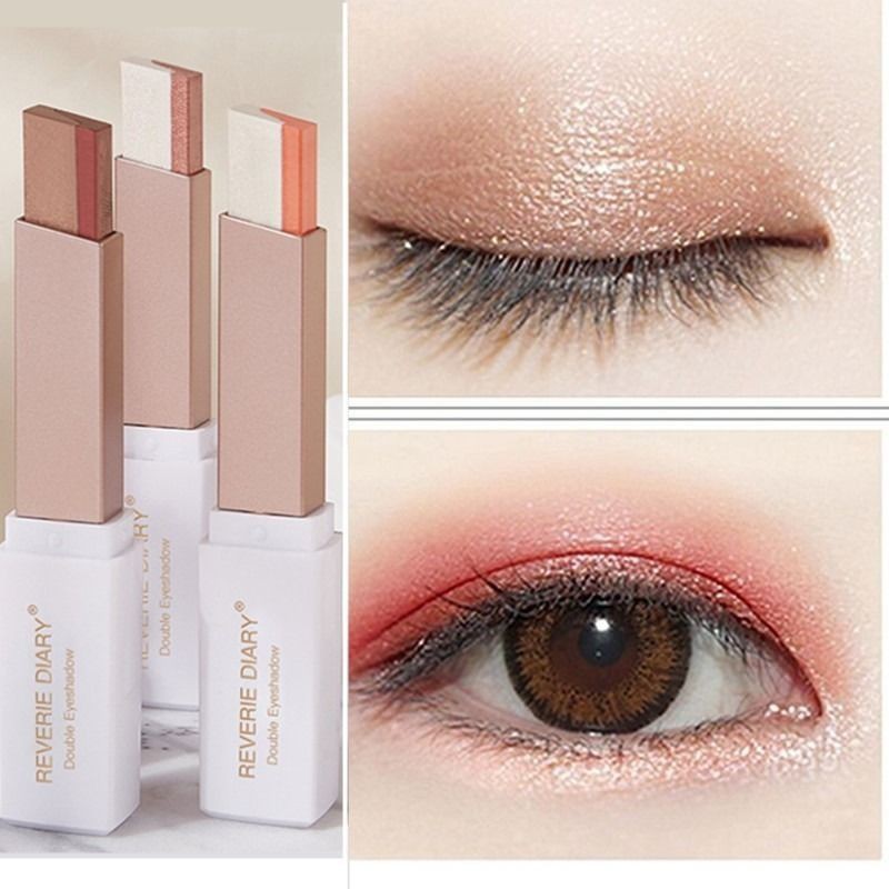 ❡♦Hai màu Eyeshadow Stick Lazy Silkworm The Đĩa nhỏ hình quả lê đất có thể di chuyển được và chạm vào khuôn mà k