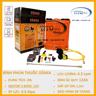 Bình xịt thuốc 20L chạy điện 12V OSAKA , Phun thuốc trừ sâu lúa, phun thuốc hoa màu, phun khử trùng Phun thuốc cây cảnh