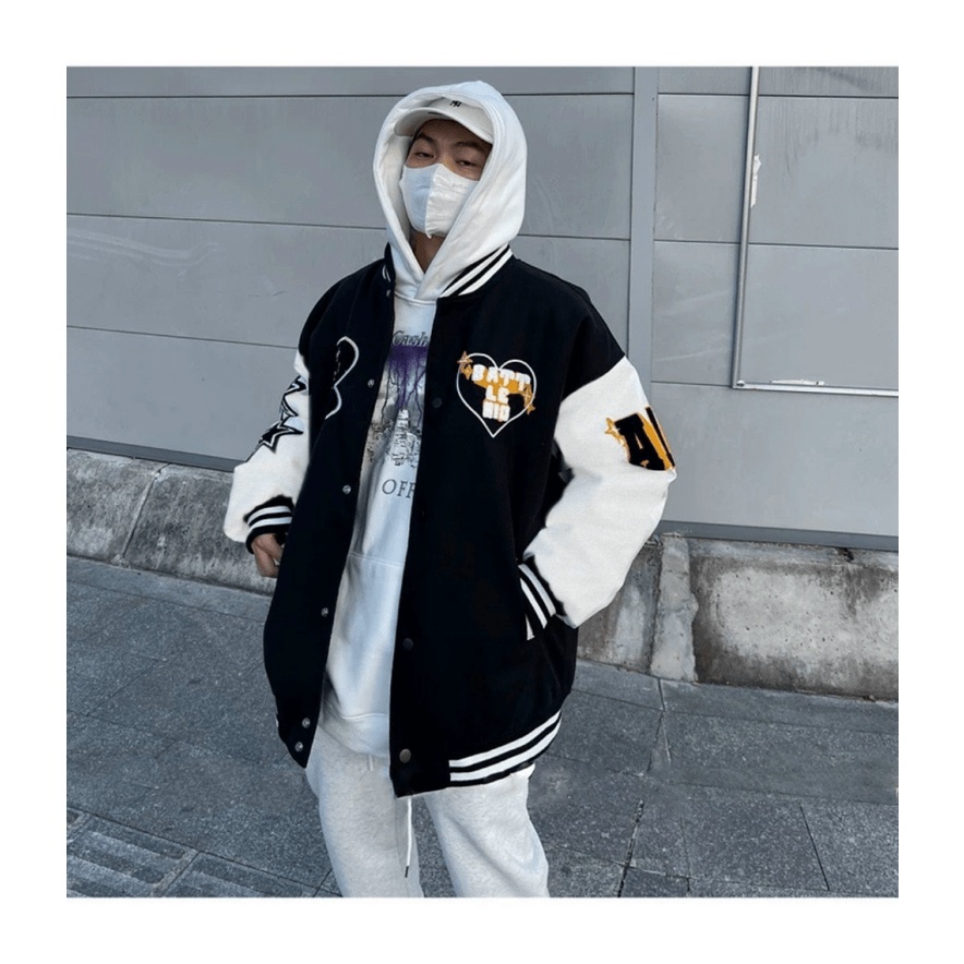 (FREE SHIP) ÁO KHOÁC BOMBER NAM NỮ BATTKIT NGÔI SAO TIA CHỚP PHONG CÁCH RICKIT TK 2022