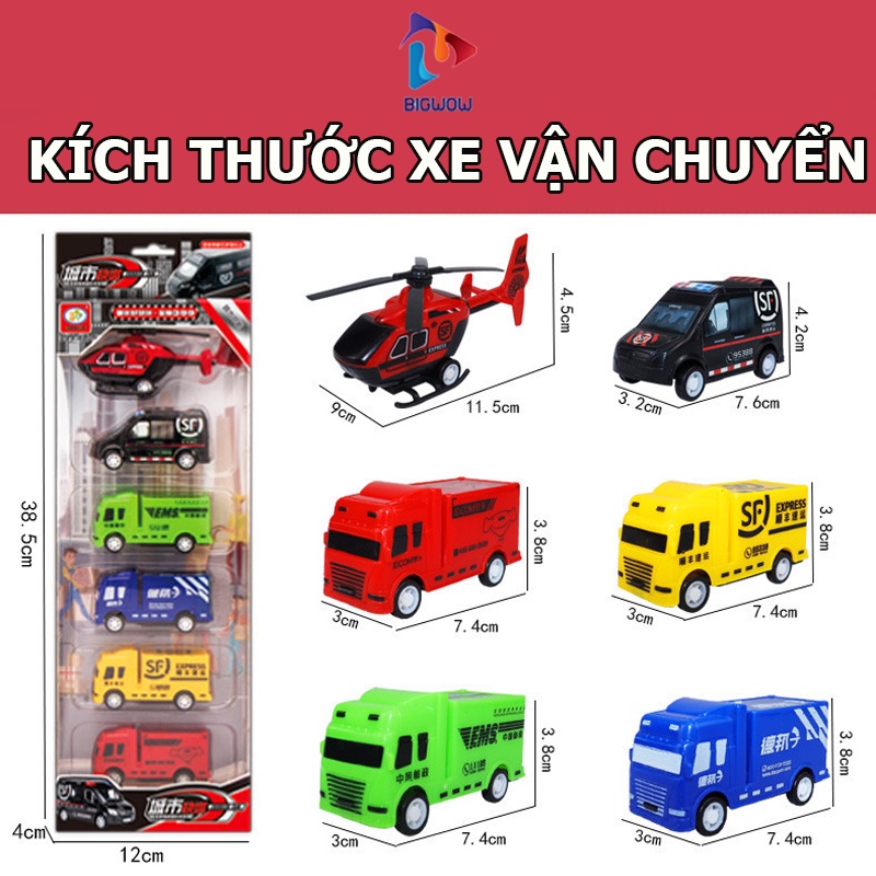 Ô tô đồ chơi trẻ em, bộ xe ô tô quân sự, xe đua, cứu hỏa, vận chuyển siêu đep , Bigwow đồ chơi thông minh