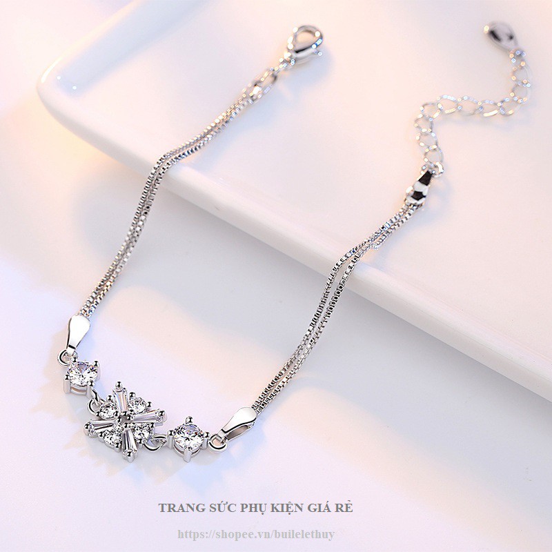 Vòng tay nữ bạc ý 925,đính đá sáng LT36