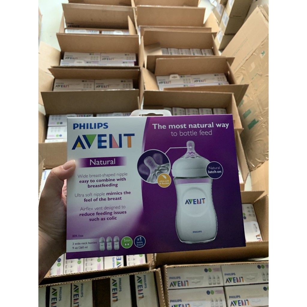 Set 3 Bình sữa avent 125ml/ 260 ml