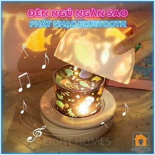 Đèn ngủ ngàn sao, đèn ngủ chiếu sao phát nhạc bluetooth xoay tự động - light homes