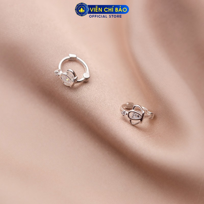 Bông tai bạc nữ nụ vương miện chất liệu bạc 925 thời trang phụ kiện trang sức nữ Viễn Chí Bảo B400709