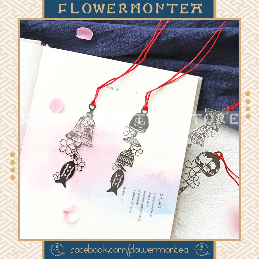 Thẻ Đánh Dấu Sách | Bookmark Kim Loại Kèm Thiệp - Chuông Gió