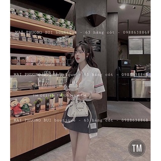 [Kèm ảnh thật] Set áo thom kèm chân váy