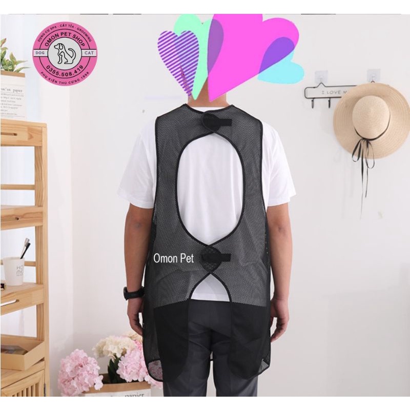 Áo tắm kèm cắt tỉa cho thợ grooming chống thấm nước không bám lông trơn dài thoáng mát - OmonPet
