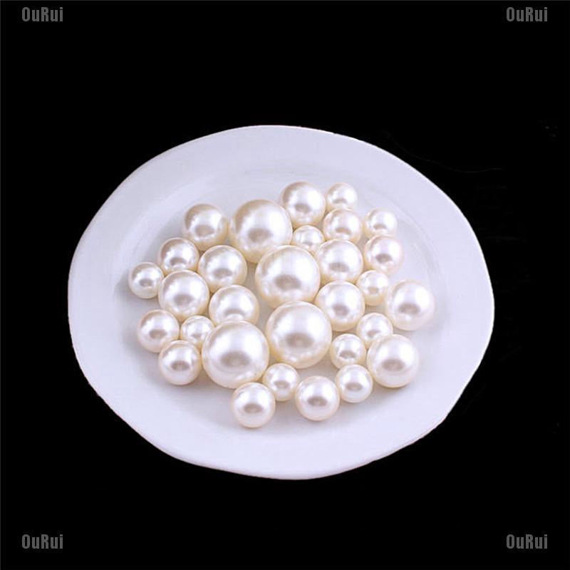 Set 100 Hạt Ngọc Trai Nhân Tạo Không Lỗ Kích Thước 4 / 6 / 8mm Dùng Trang Trí Tiện Lợi