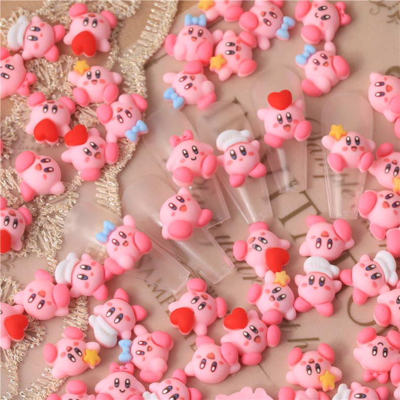 Charm (C265) slime/ Dụng Cụ Charm Trang Trí/ Làm Nail Hình bé mây hồng (1cm)  - 01 Cái