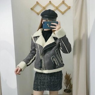 ( Thanh Lý ) Áo da lộn lông cừu lông thỏ 100%