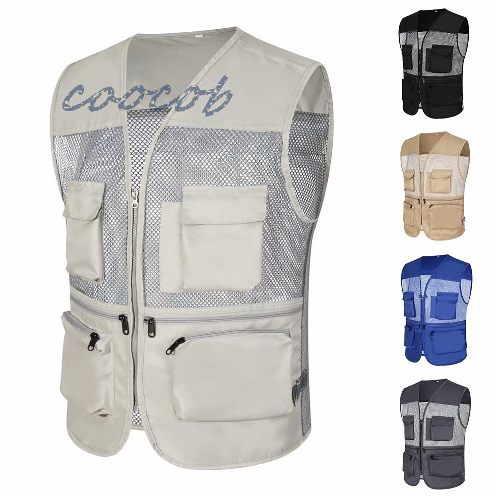 Áo Ba Lỗ Polyester Nhiều Túi Size L-3XL Đơn Giản Cho Nam