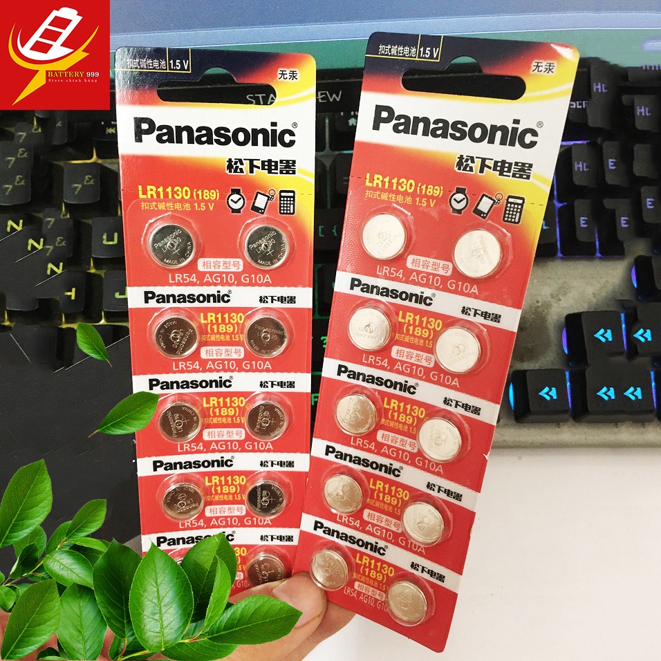 Pin cúc áo AG3 / LR41 / 192 / A76 Alkaline Panasonic chính hãng cho đồng hồ, thiết bị điện tử - Vỉ 10 viên