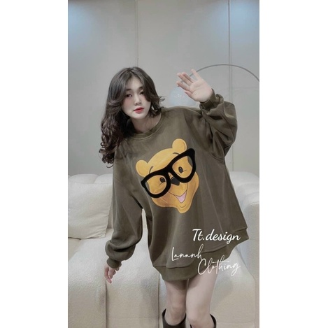 60-85KG Áo sweater BIGSIZE Gấu Kính so hot