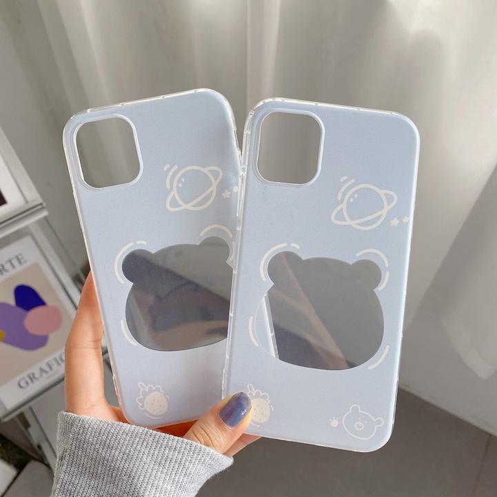 For IPhone 13 12 11 Pro Max Mini X Xs Xr 6 6s 7 8 Plus 6+ 6s+ 7+ 8+ Xsmax Promax 13Promax 12Promax 11Promax Cute Bear Clear Airbag Shockproof Soft Phone Case HLE 01