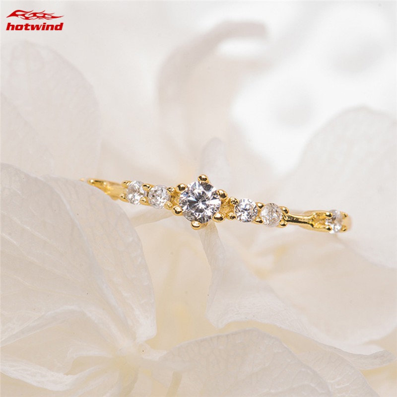 Nhẫn đính đá kiểu dáng đơn giản thanh lịch cho nữ