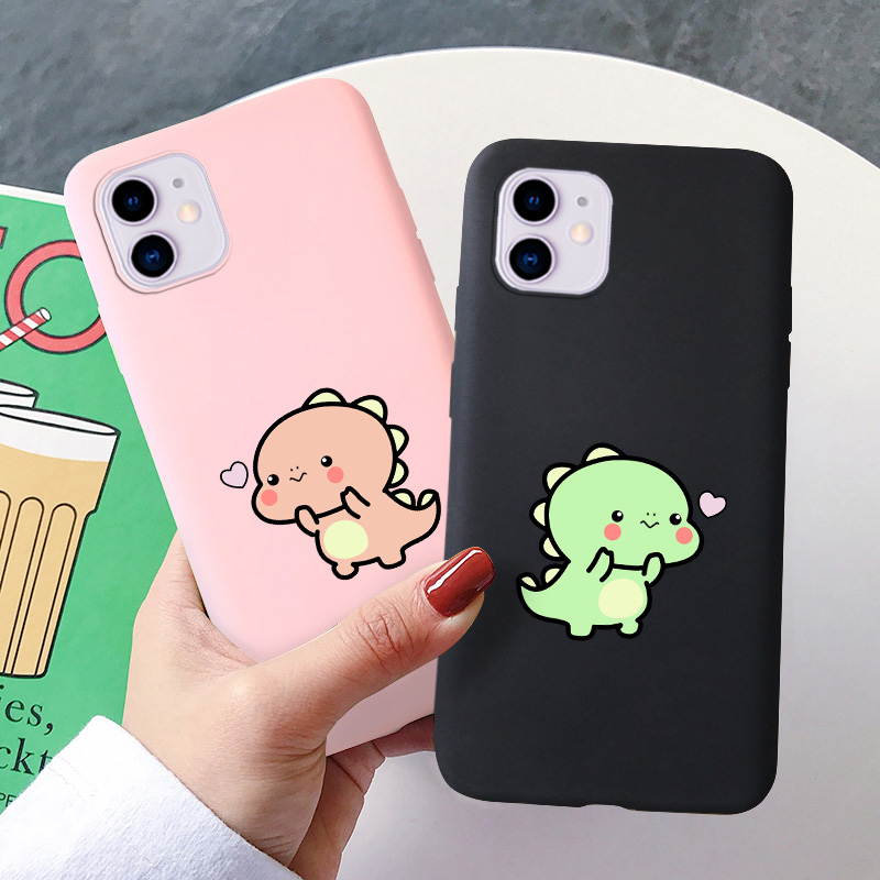 Ốp Lưng Silicone Họa Tiết Hình Chú Khủng Long Thời Trang Cho Iphone 11 12 Pro 12 Mini 11 6 6s 7 8 Plus X Xr Xs Max Se2 2020