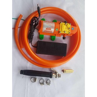 Máy bơm sumo cam sịt rửa xe sịt rửa máy lạnh bộ sumo cam kèm nguồn và 5met dây cam phun sịt rửa xe tay cầm súng màu đen.