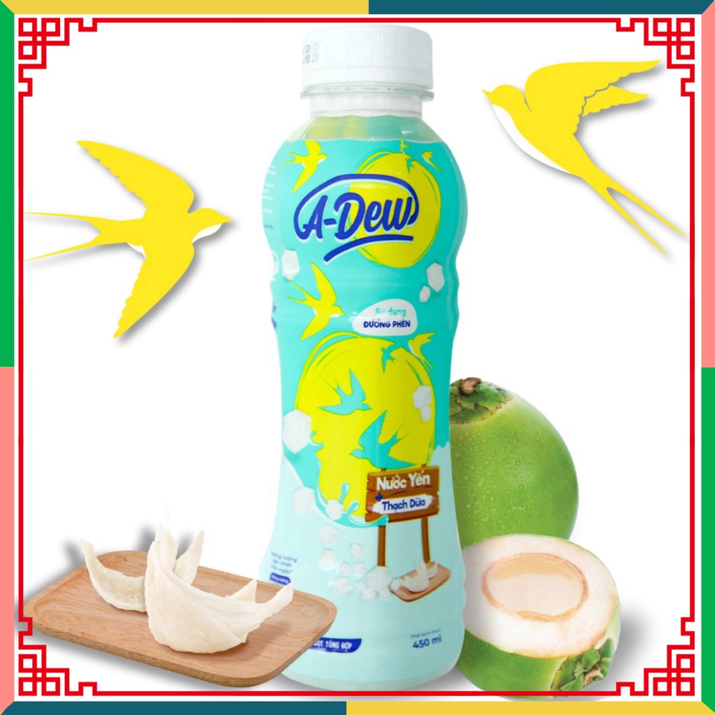(Lốc 6 chai) Nước Yến Thạch Dừa A-Dew 450ml ( Đại lý Ngọc Toản)