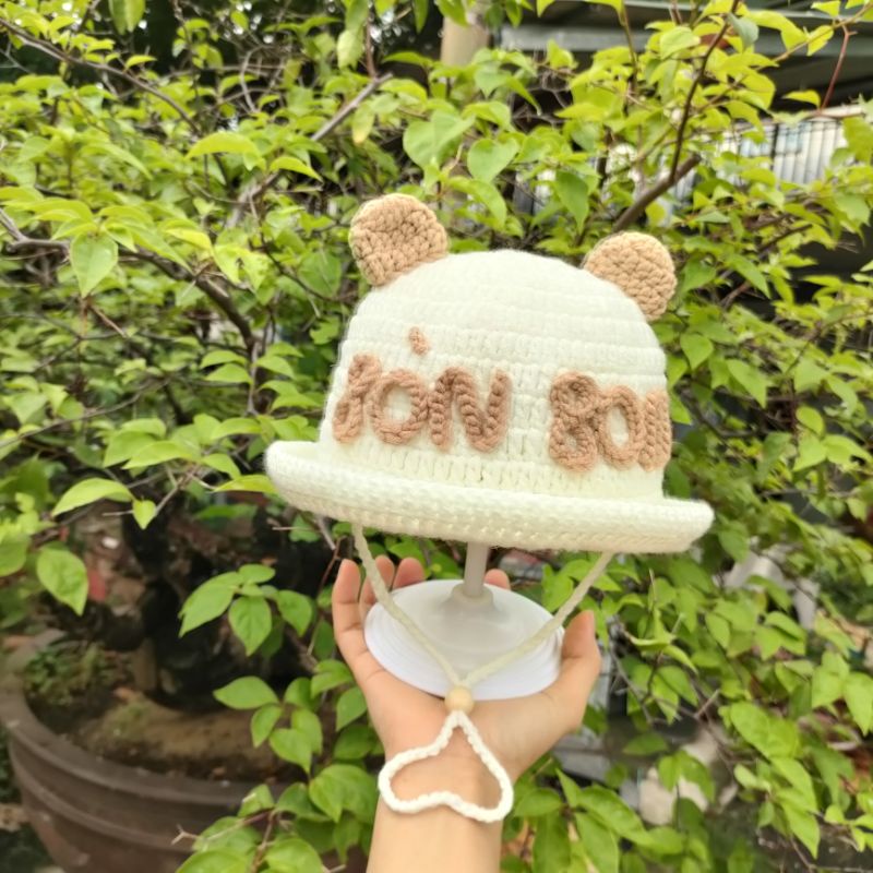 Nón Tai Gấu Cho Bé Trai Có Thêu Tên Miễn Phí Theo Yêu Cầu