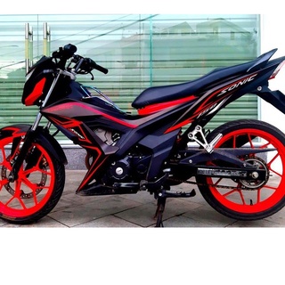 Tem Rời Honda Sonic 150r Chỉ Đỏ Dán Xe Đen Nhám - Tem Chuẩn Hình