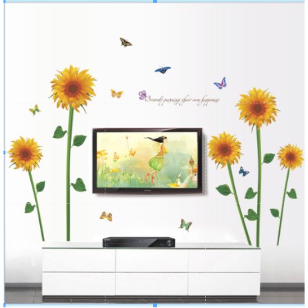 Decal trang trí tường-Hoa Hướng Dương  mẫu mới