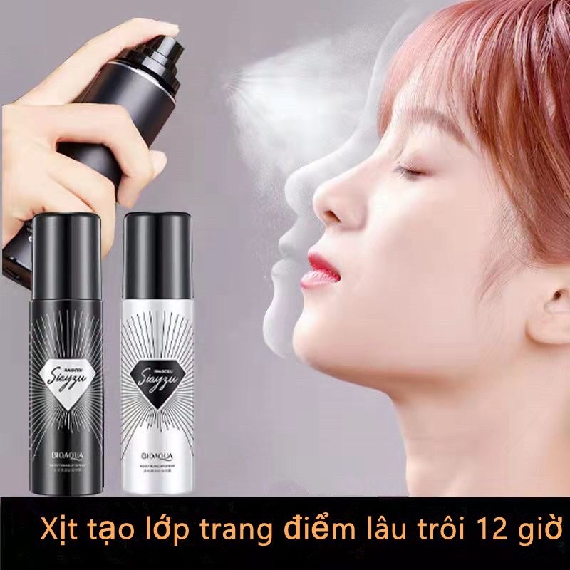 Xịt Khóa Nền Trang Điểm BIOAOUA Makeup Spray Giữ Lớp Nền Trang Điểm Luôn Mịn Màng Suốt 12 Giờ